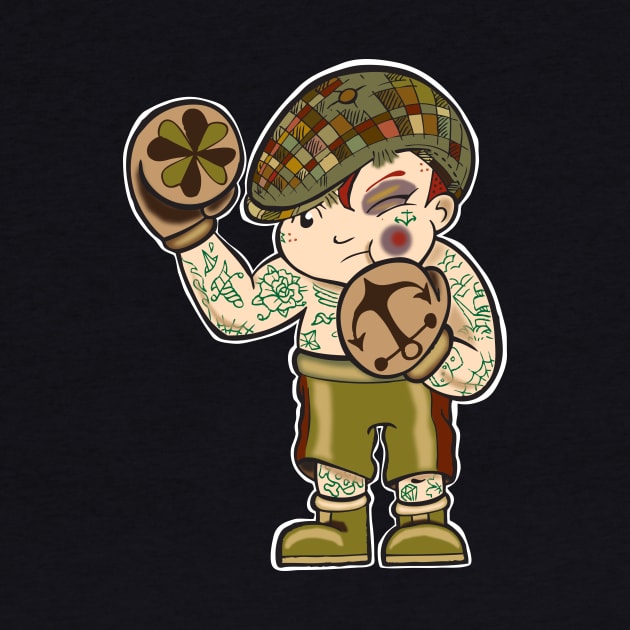 Silver Shamrock Tattoo Company Boxer Kewpie Doll in color by Silver Shamrock Tattoo Company